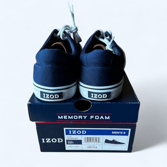 Izod Rangley Men's Lace Up Casual Canvas shoe Memory Foam Navy size 9 - Picture 6 of 9